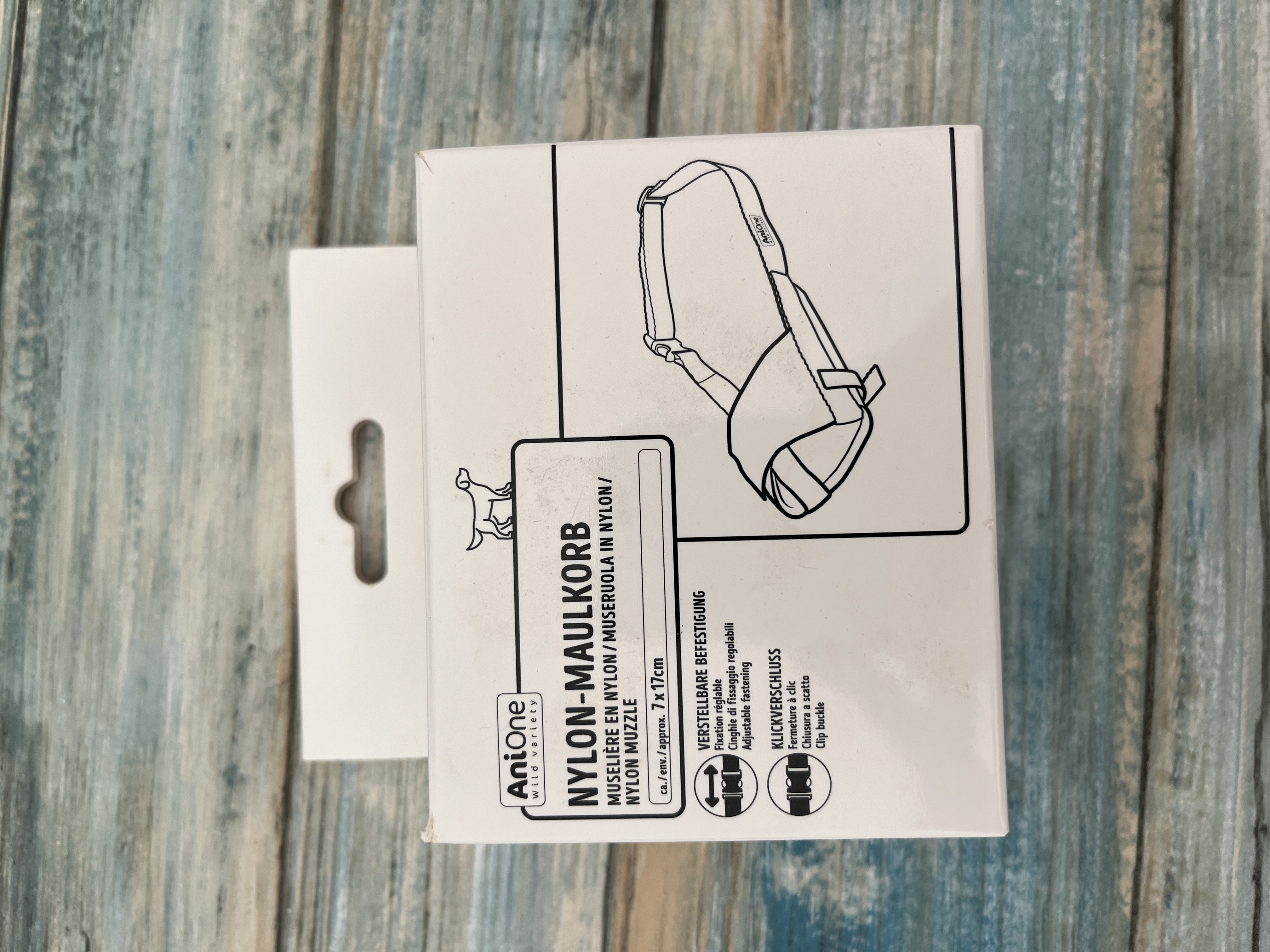 Muselière en nylon pour chien AniOne - Taille XS (7 x 17 cm) - Neuf avec boîte